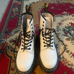 Dr. Martens White Boots with Black Accents